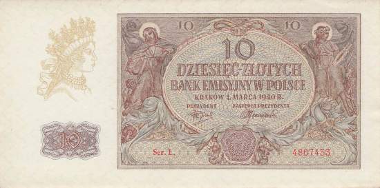 10 Zloty Polen p94-2 1940